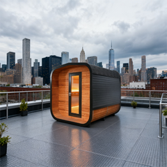 EW-3 Square Infrared Sauna – Carbonized Spruce Wood | Home & Indoor Wellness