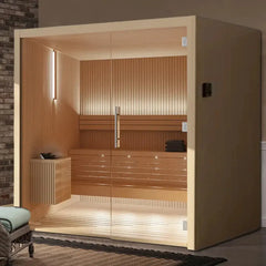 Luxury Indoor Glass Sauna Room – Modern Home Wellness