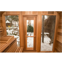 Outdoor Square Red Cedar Sauna – 4-6 Person Traditional Steam Sauna with Electric or Wood-Burning Heater