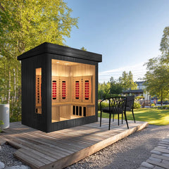 Luxury Outdoor Full-Spectrum Infrared Sauna for 3–5 Persons – Red Cedar