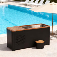 Black Rectangular Ice Tub – Outdoor Cold Plunge Recovery Bath