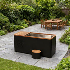Black Rectangular Ice Tub – Outdoor Cold Plunge Recovery Bath