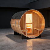 6 Person Outdoor Traditional Cedar Barrel Sauna with 6kW Electric Stove