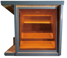EW5 Square Infrared Sauna – Carbonized Spruce Wood | 4-Person Home & Indoor Wellness