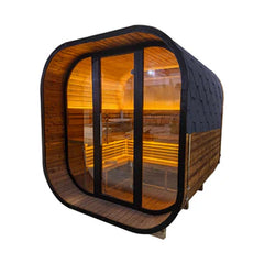 Hot Sale Solid Wood Square Sauna Room Outdoor for 4 Person