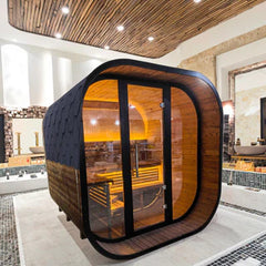 Hot Sale Solid Wood Square Sauna Room Outdoor for 4 Person