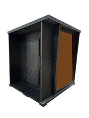 New Luxury High-End Black Square Outdoor Sauna – Modern Backyard Wellness Cabin