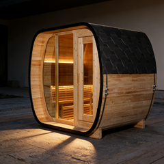 EW-4 Series Square Infrared Sauna – Carbonized Spruce Wood | Home Wellness & Relaxation