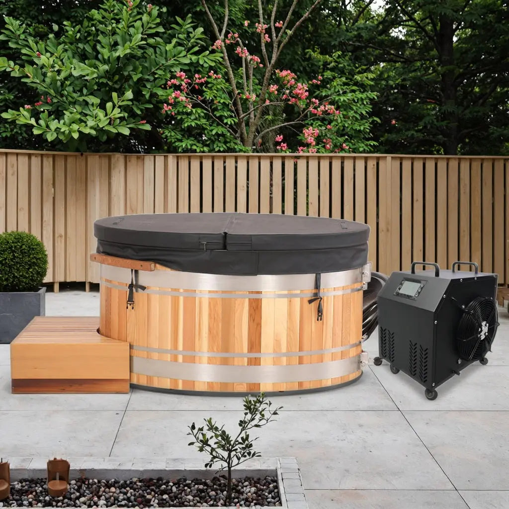 Premium Red Cedar Oval Ice Bath Tub – Cold Plunge Spa for Recovery & Wellness