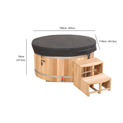 Double Capacity Oval Red Cedar Ice Bath Tub – Dual Person Cold Plunge Spa