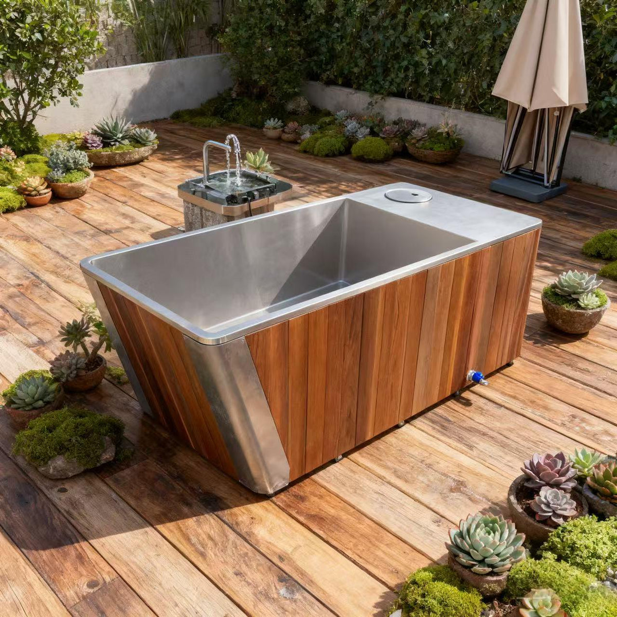 Wooden All-in-One Ice Tub – Cold Plunge for Recovery and Wellness