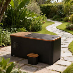 Black Rectangular Ice Tub – Outdoor Cold Plunge Recovery Bath