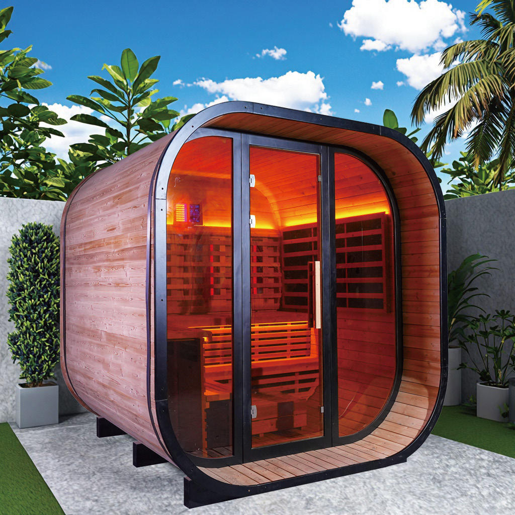 EW-9 Square Infrared Sauna – Carbonized Spruce