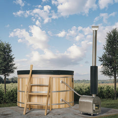 External Oven Heated Wooden Hot Tub – Traditional Outdoor Spa