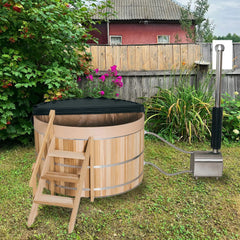 External Oven Heated Wooden Hot Tub – Traditional Outdoor Spa
