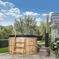 External Oven Heated Wooden Hot Tub – Traditional Outdoor Spa