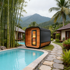 EW-3 Square Infrared Sauna – Carbonized Spruce Wood | Home & Indoor Wellness