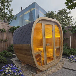 4-Person Brown Square Outdoor Sauna – Traditional Steam Backyard Wellness Cabin