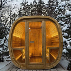 4-Person Brown Square Outdoor Sauna – Traditional Steam Backyard Wellness Cabin
