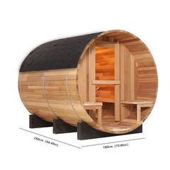 6 Person Outdoor Traditional Cedar Barrel Sauna with 6kW Electric Stove