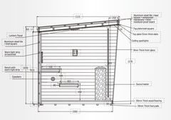 EW5 Square Infrared Sauna – Carbonized Spruce Wood | 4-Person Home & Indoor Wellness