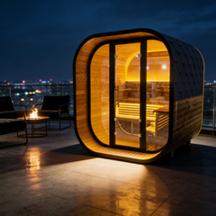 Hot Sale Solid Wood Square Sauna Room Outdoor for 4 Person
